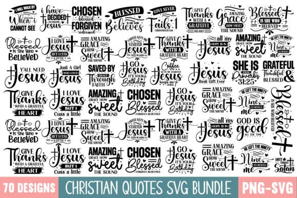 Boho Christian Quotes SVG Bundle: Graphics for T-Shirt Designs