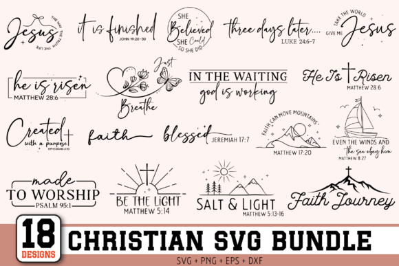 Christian SVG Bundle for Embroidery: Bible Verse Faith Review