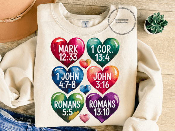 Christian Valentine PNG Bible Verses Graphics for T-Shirt Designs