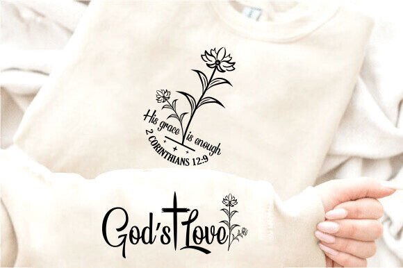 Elegant Christian Quote PNG Sleeve: Graphics for T-Shirt Designs