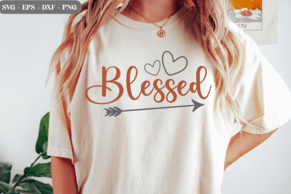 Simply Blessed SVG Christian Quote Graphics & T-Shirt Designs